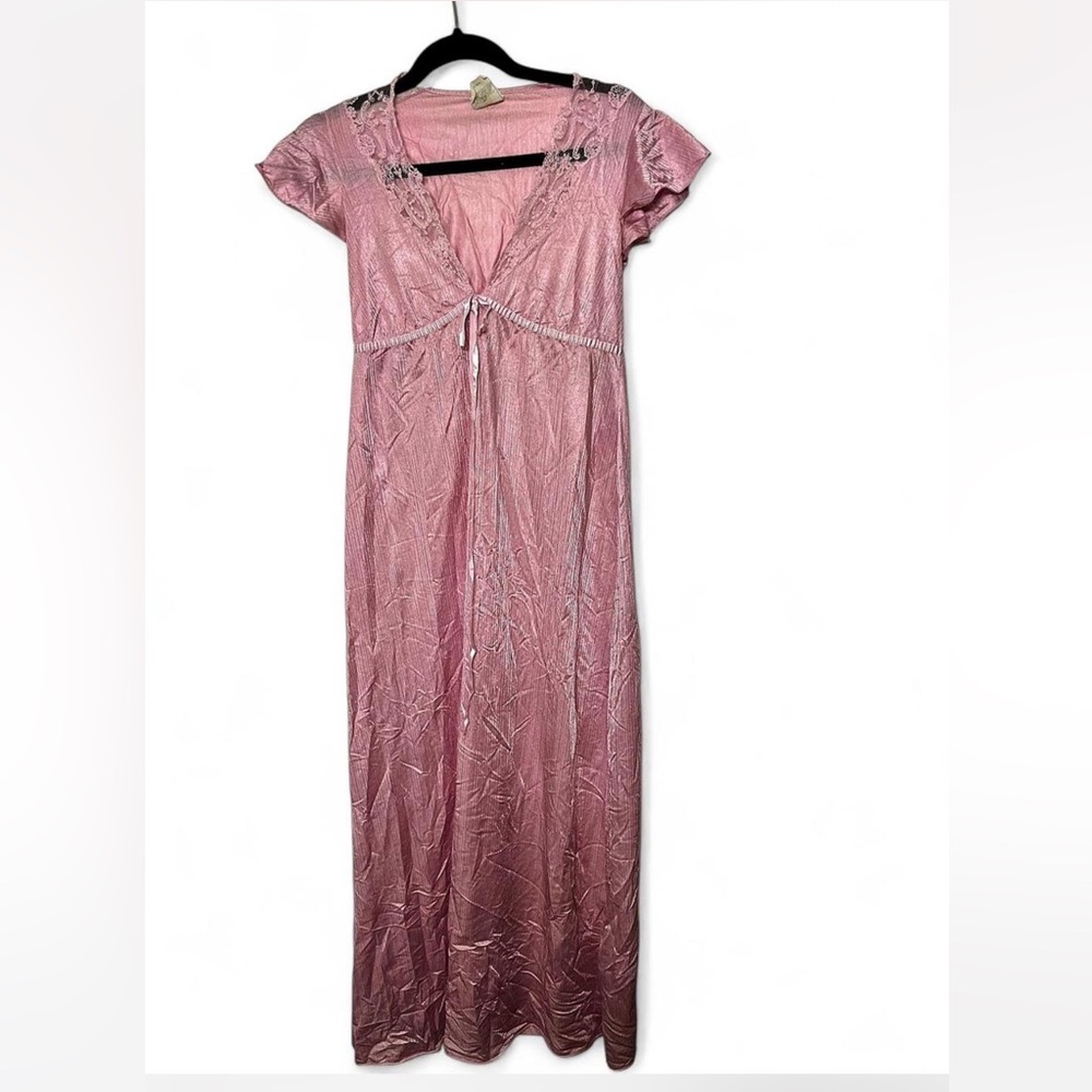 Pink maxi babydoll night gown small